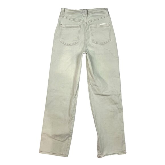 Jessica Simpson Slim Straight Cargo Ankle Jeans Size 26 Trouser High Rise Ecru - Picture 5 of 12